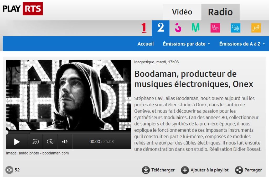 Boodaman - Nomade - Magnétique - RTS - Espace2