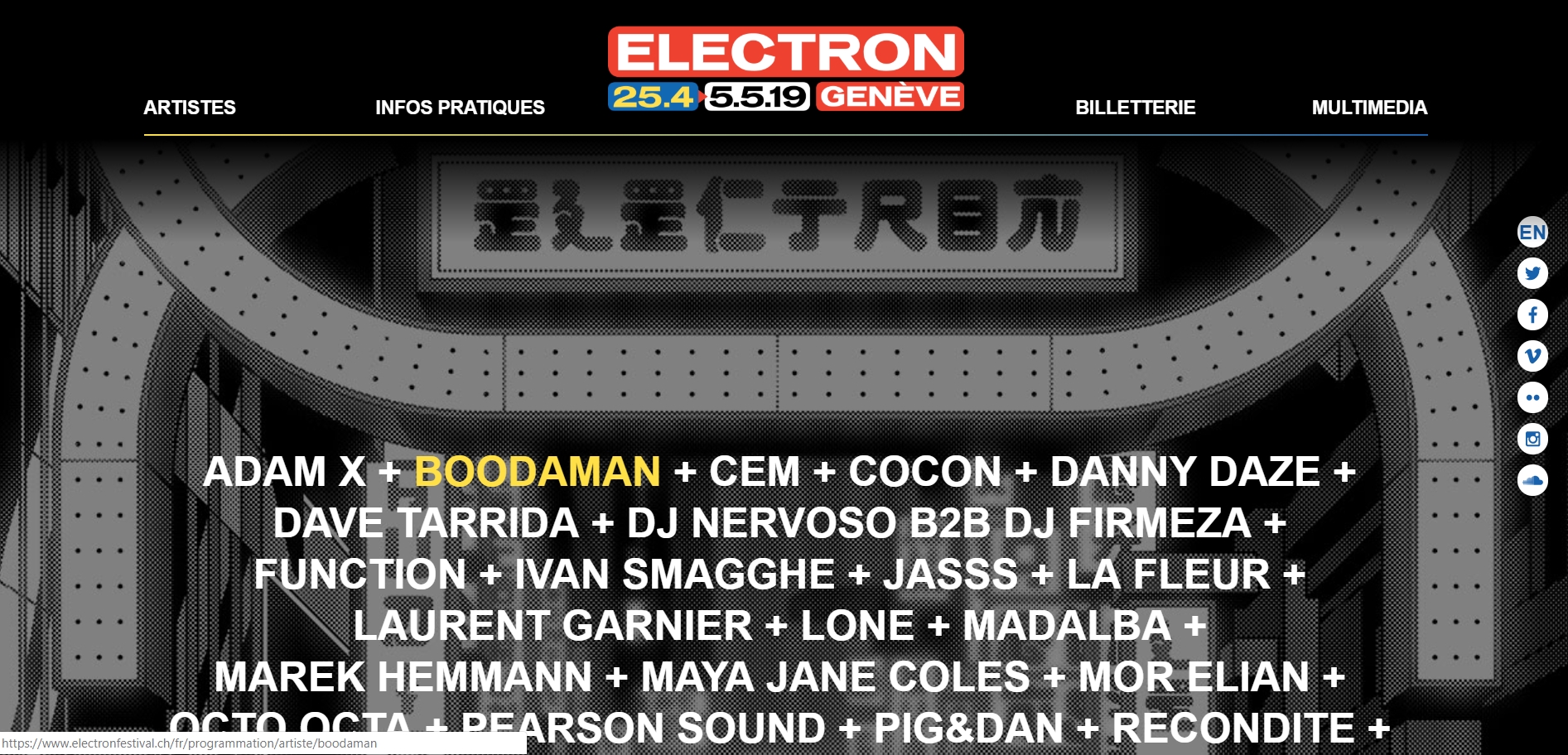 Boodaman live Electron festival 2019